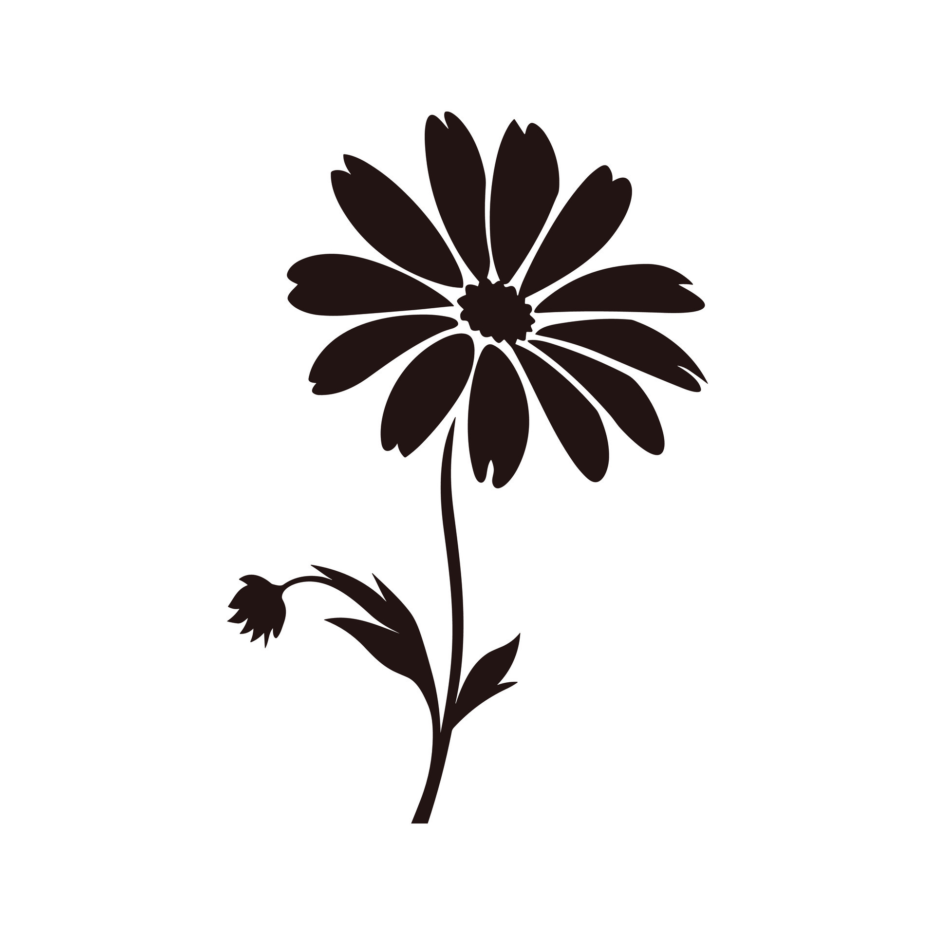 Daisy Flower Silhouette Vector isolated on a white background 35350969