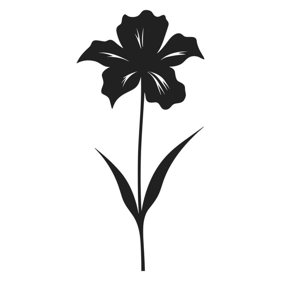 A Daffodil Flower Silhouette Vector isolated on a white background