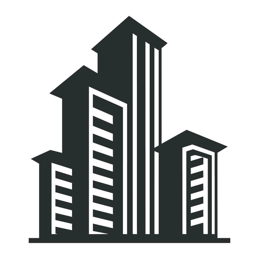 un ciudad edificio logo vector aislado en un blanco antecedentes