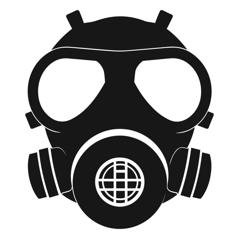 A silhouette of Respirator mask isolated on a white background, A Respirator gas mask vector