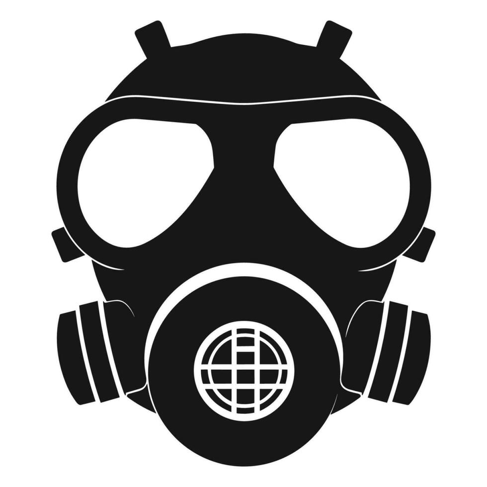 A silhouette of Respirator mask isolated on a white background, A Respirator gas mask vector