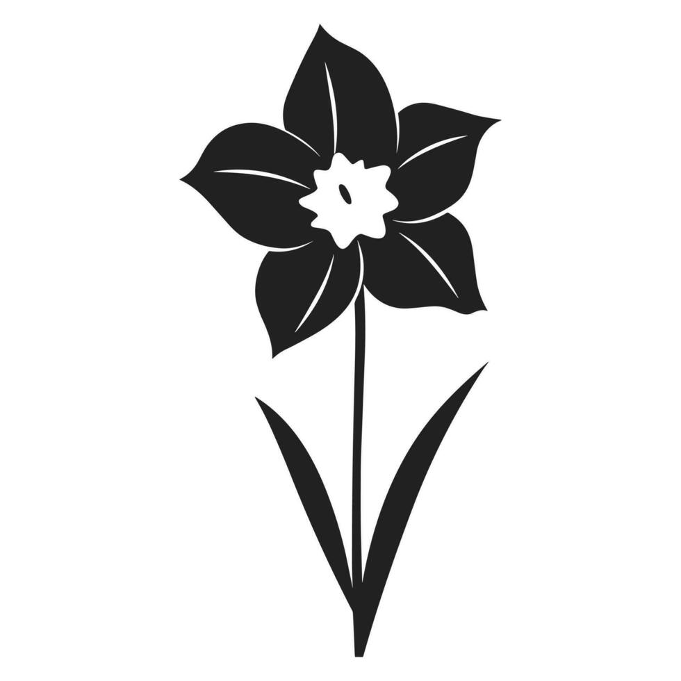 un narciso flor silueta vector aislado en un blanco antecedentes