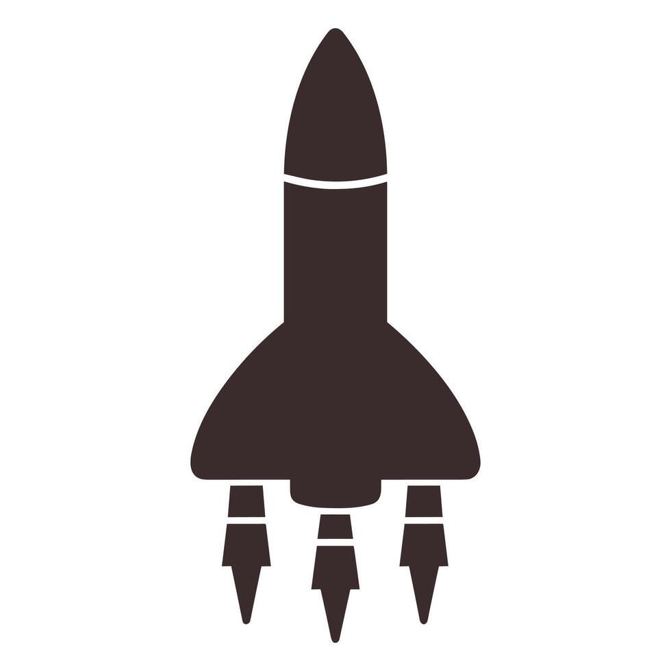 A Rocket spaceship Silhouette Vector free