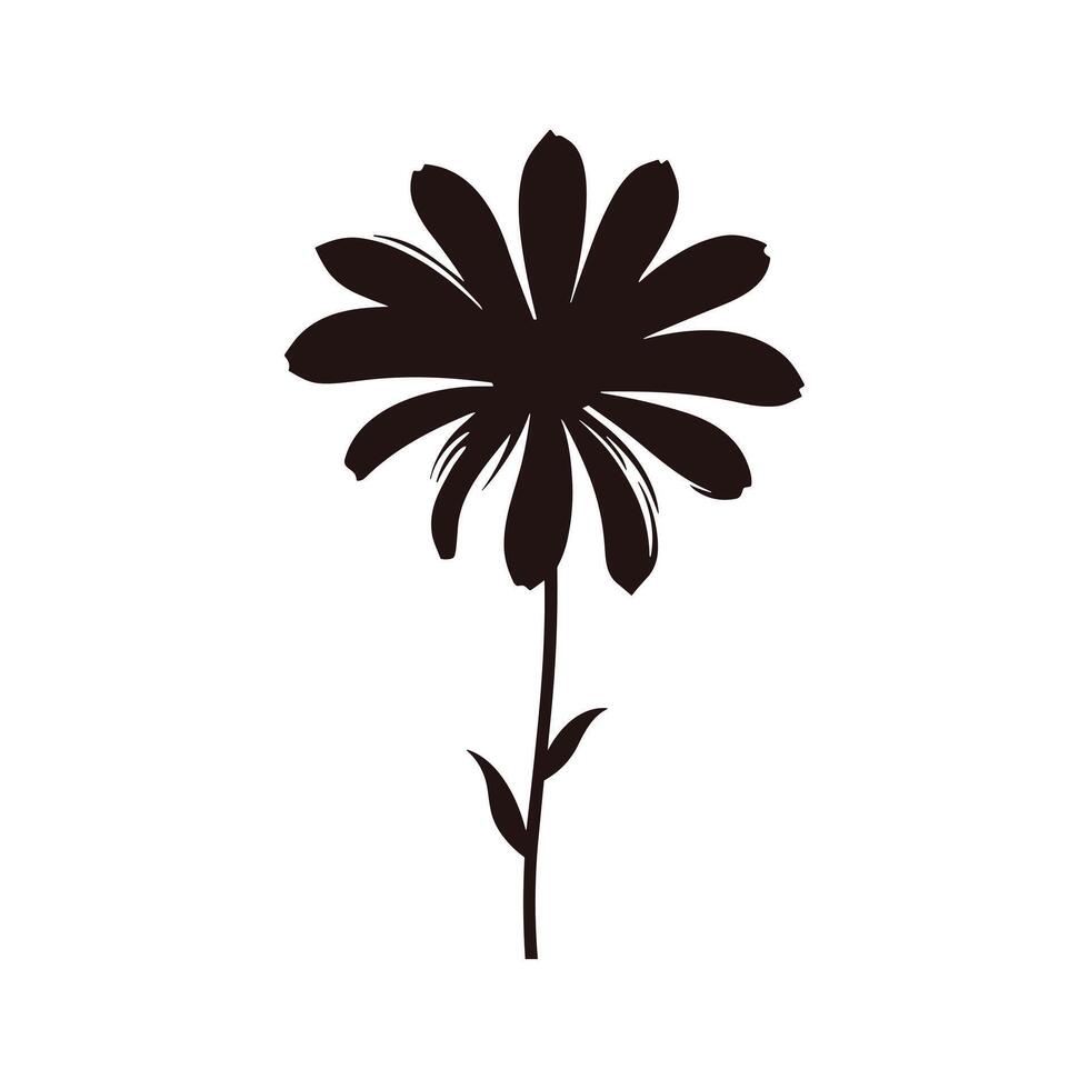 Daisy Flower black Silhouette Vector free 35351022 Vector Art at Vecteezy