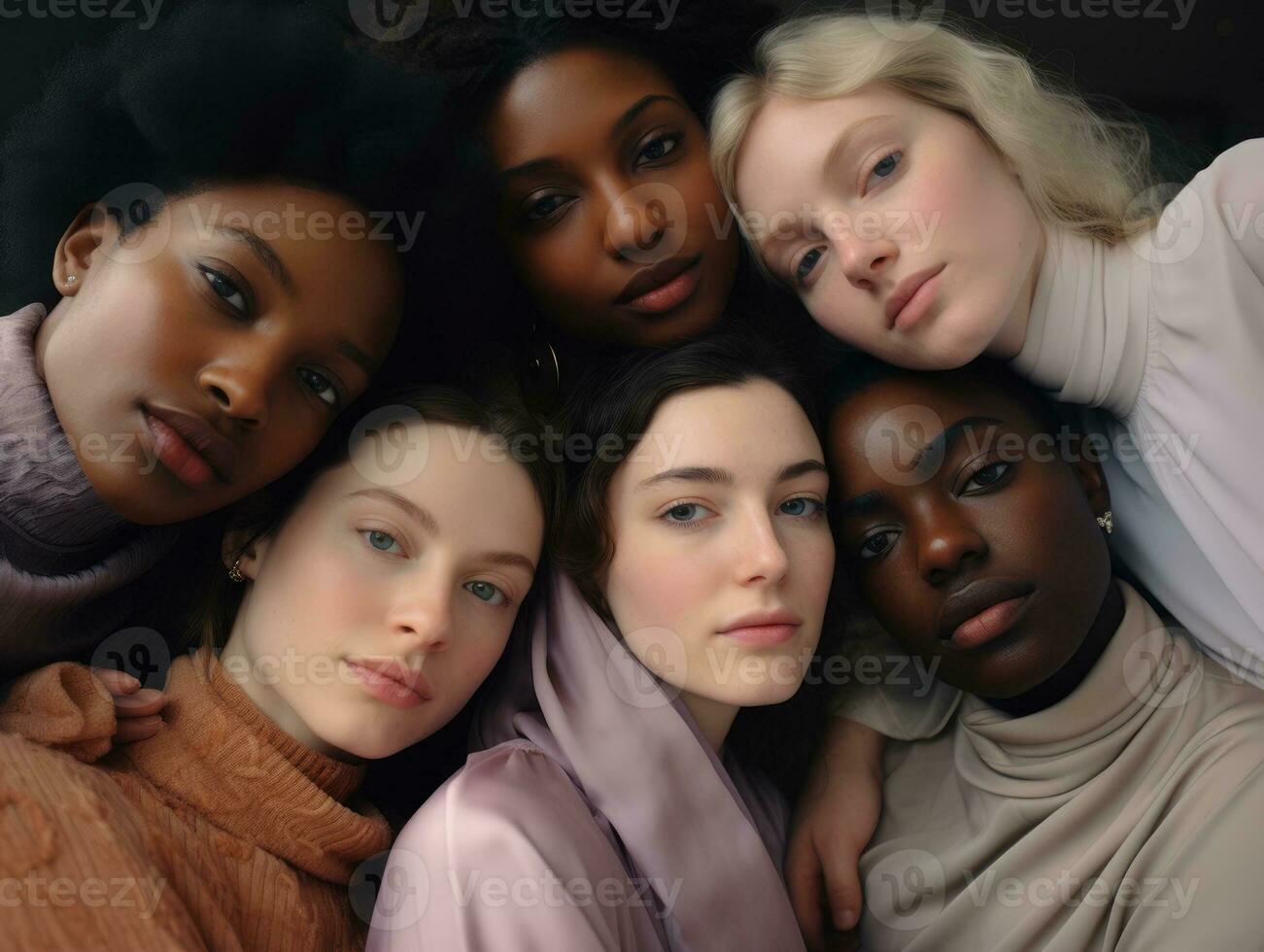AI generated Diversity ethnicity woman in poster style shot photo