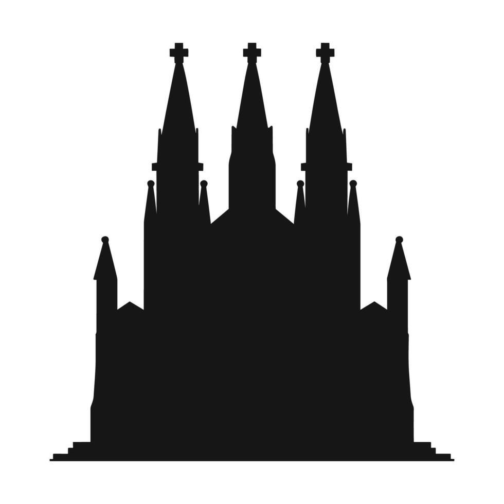 A Silhouette of Sagrada Familia isolated on a white background vector