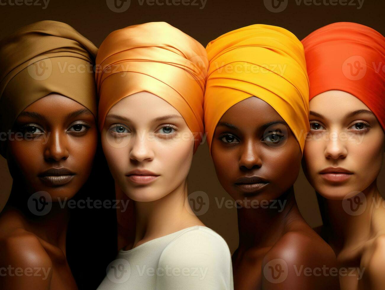 AI generated Diversity ethnicity woman in poster style shot photo