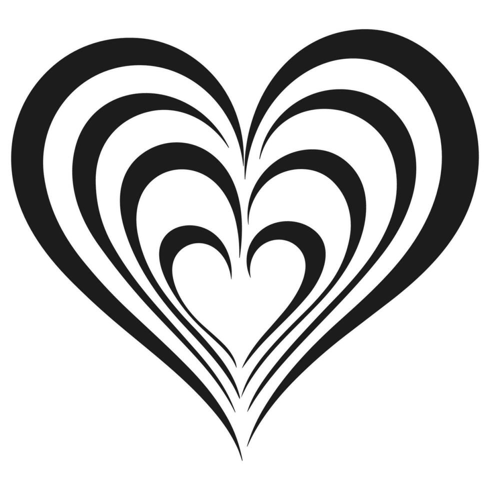 A Doodle heart outline vector isolated on a white background