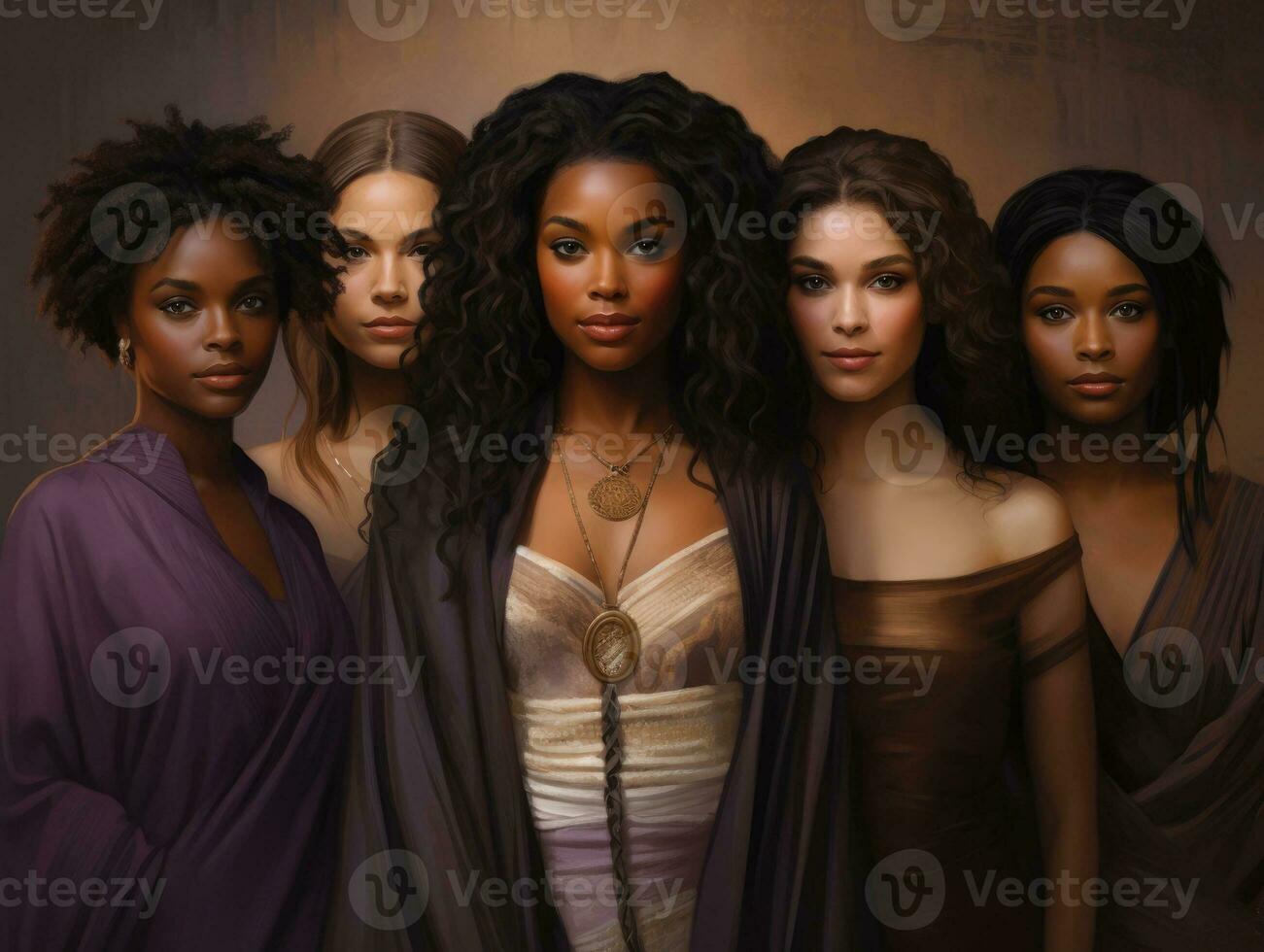 AI generated Diversity ethnicity woman in poster style shot photo