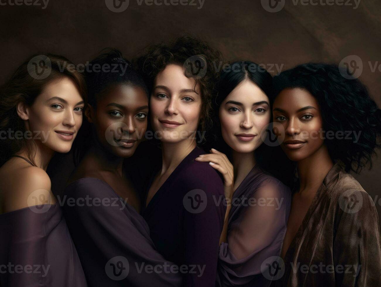 AI generated Diversity ethnicity woman in poster style shot photo