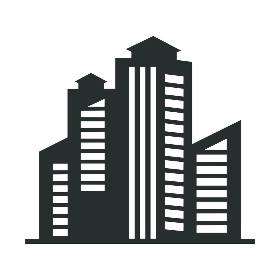 un ciudad edificio logo vector aislado en un blanco antecedentes