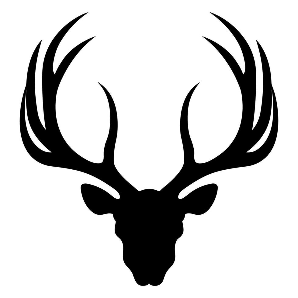 Deer Antler silhouette vector icon isolated on a white background