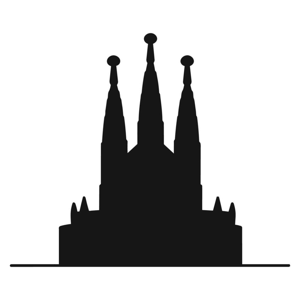 A Sagrada Familia silhouette vector isolated on a white background