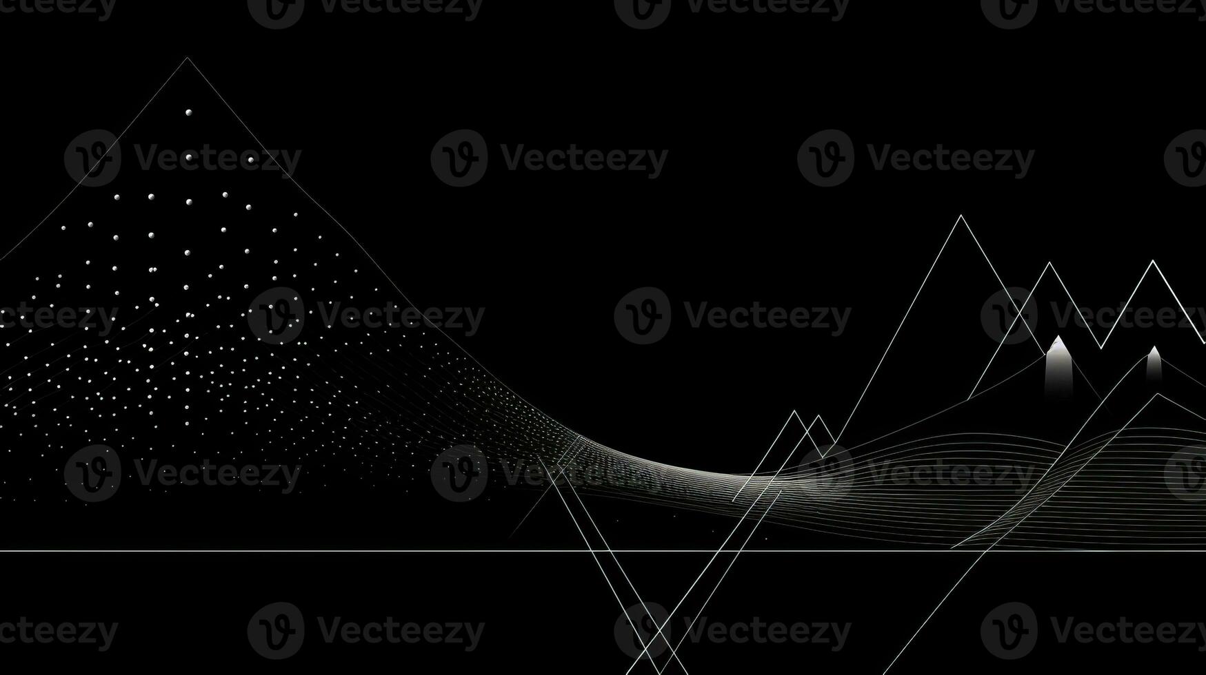 AI generated Abstract minimalistic background with wavy lines photo