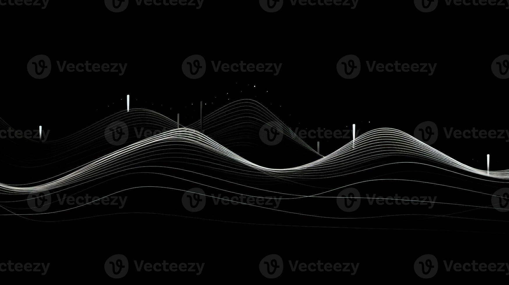 AI generated Abstract minimalistic background with wavy lines photo