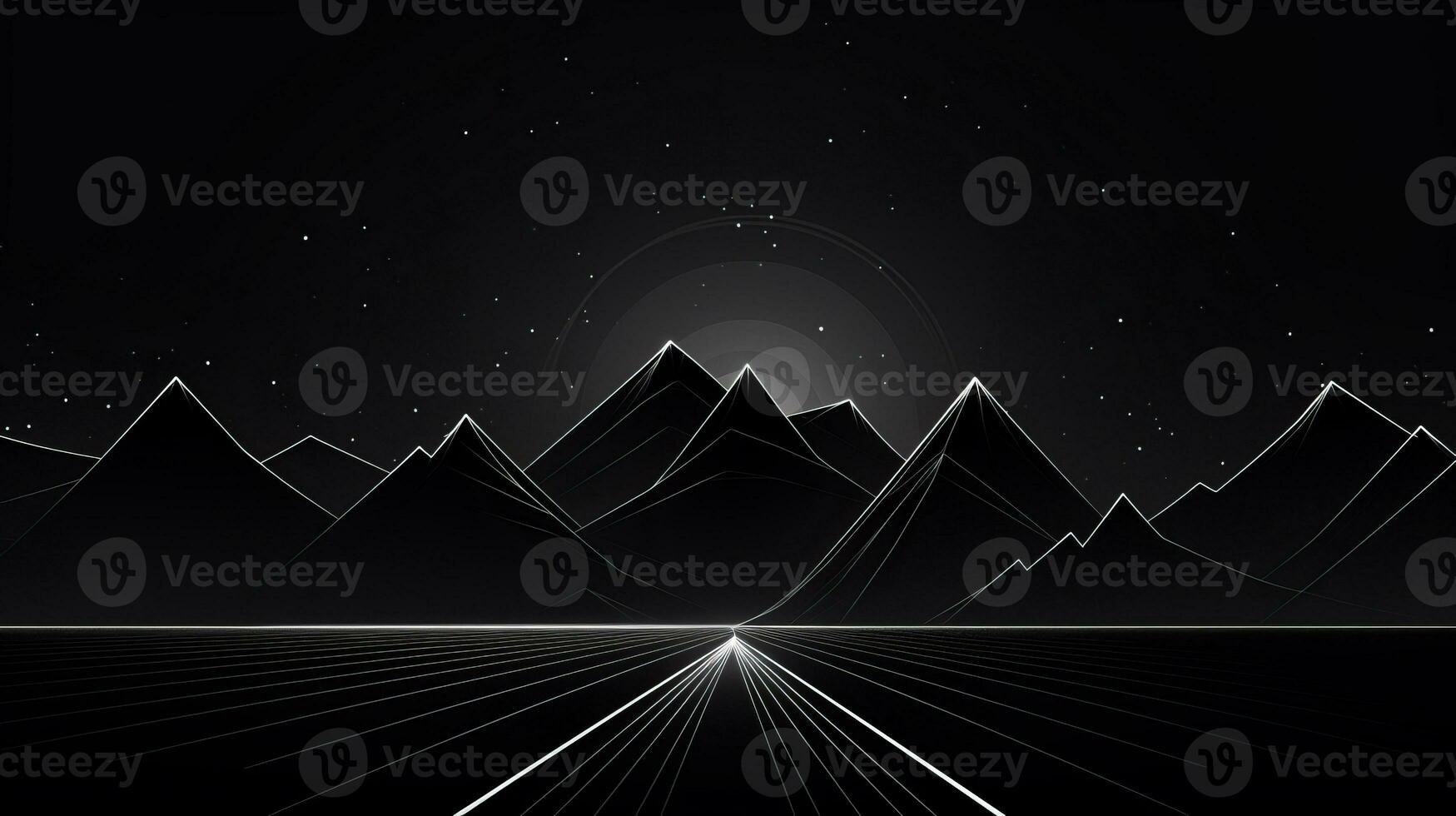 AI generated Abstract minimalistic background with wavy lines photo