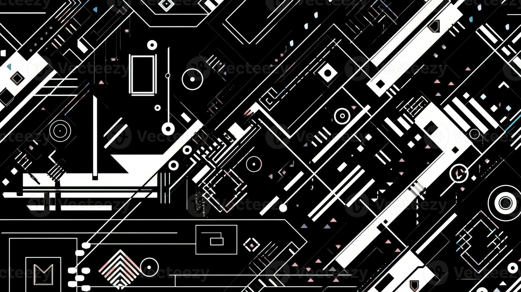 AI generated Abstract background with geometric shapes. Bauhaus style photo