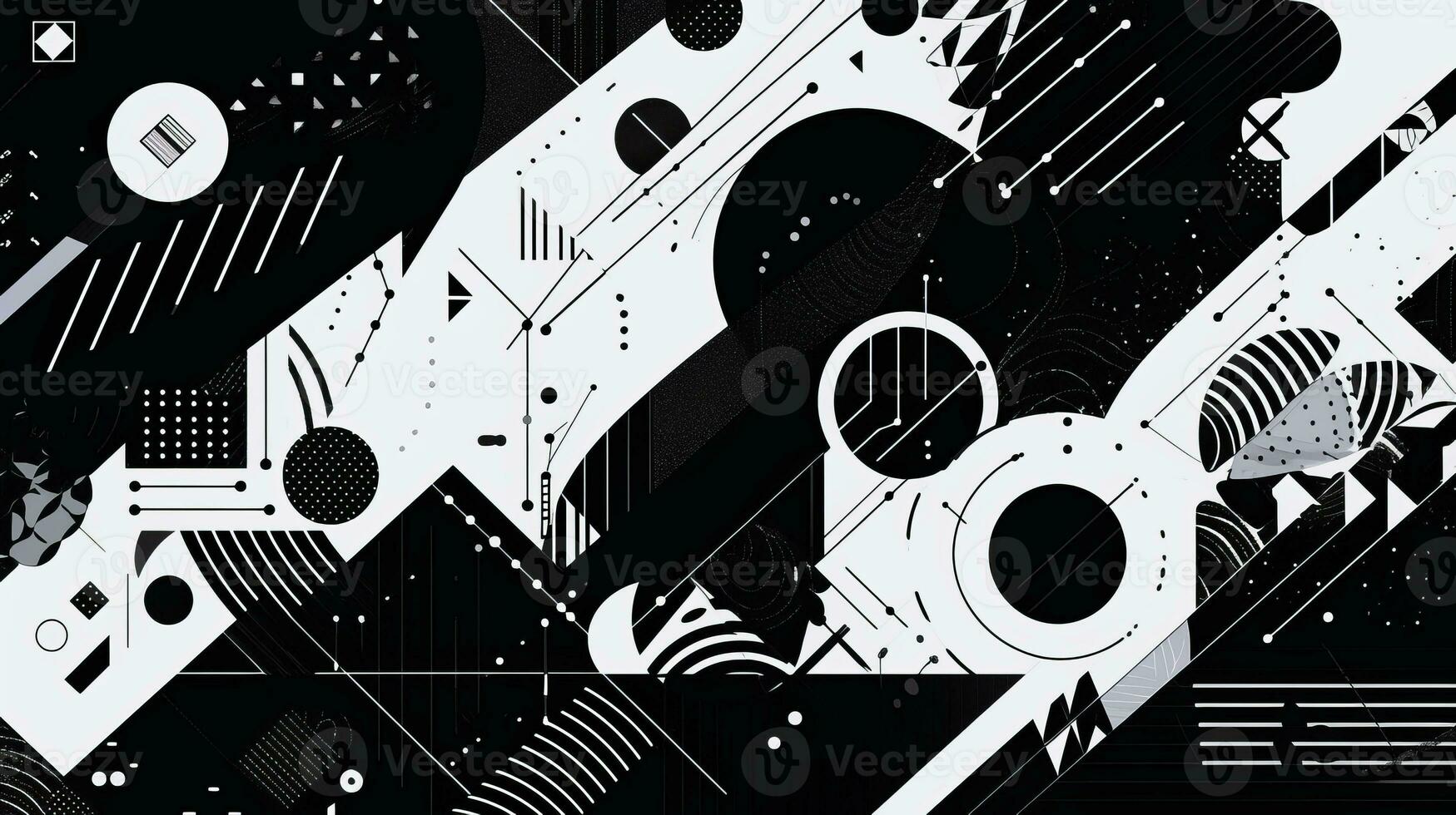 AI generated Abstract background with geometric shapes. Bauhaus style photo