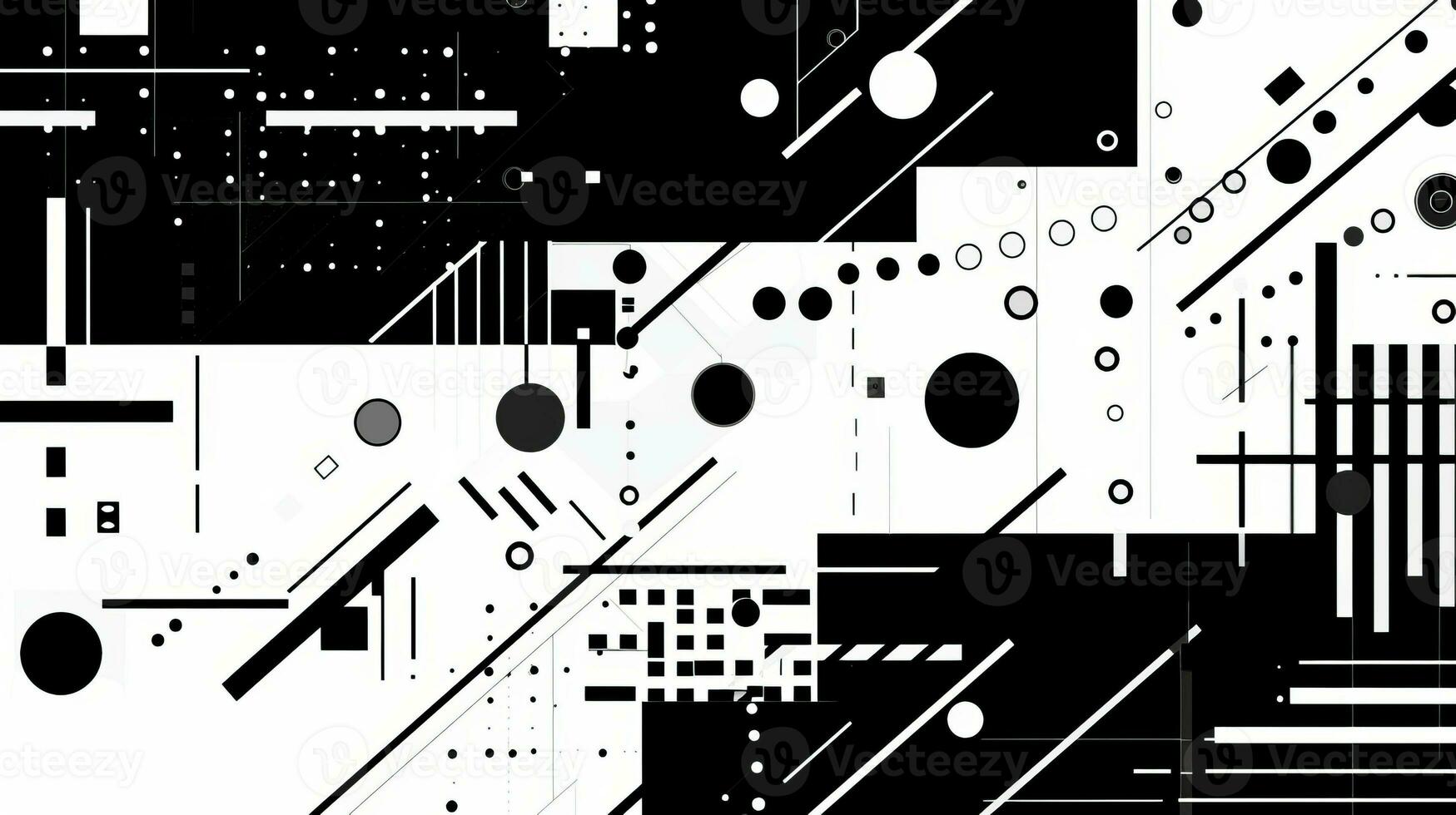 AI generated Abstract background with geometric shapes. Bauhaus style photo