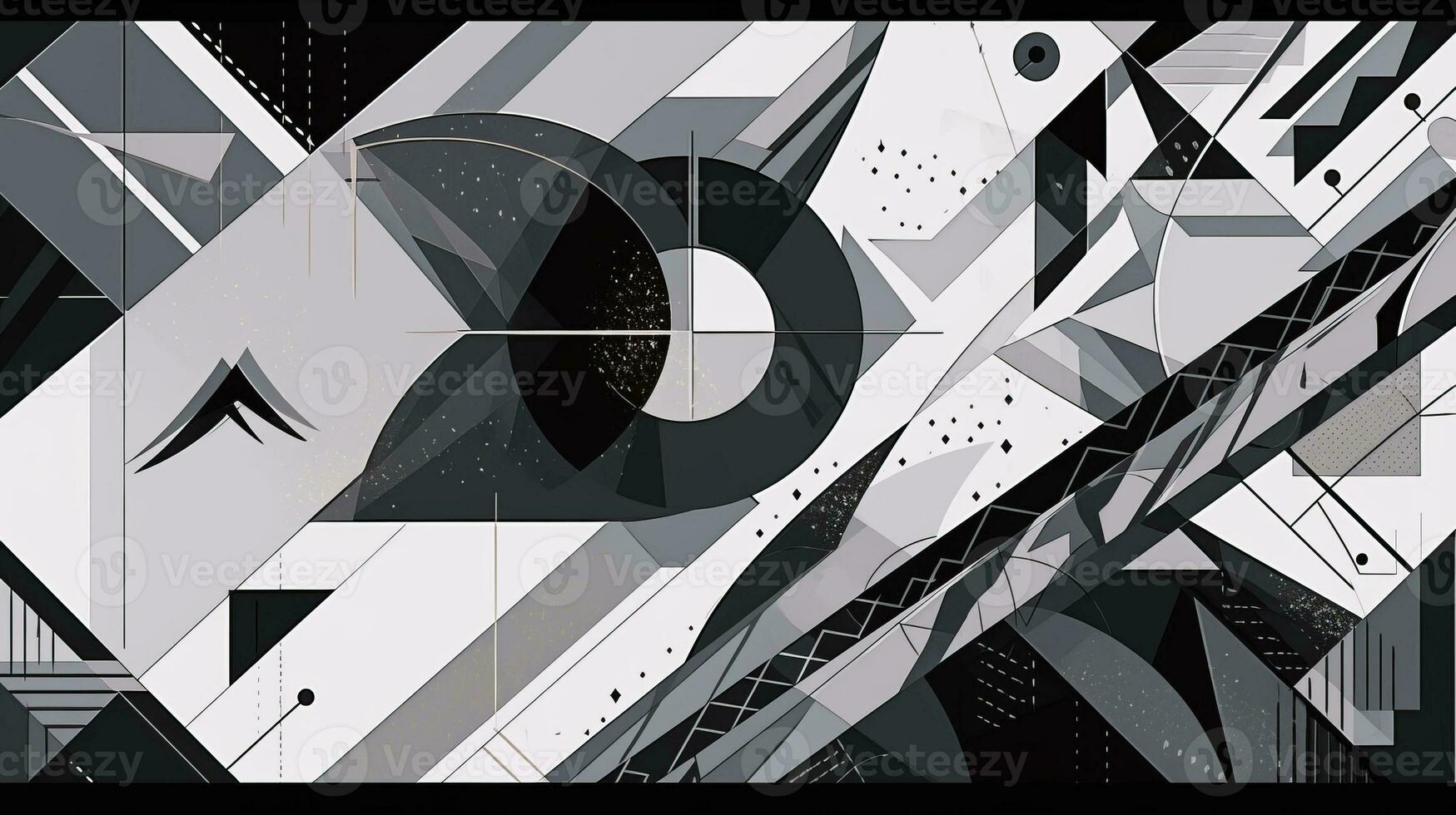 AI generated Abstract background with geometric shapes. Bauhaus style photo