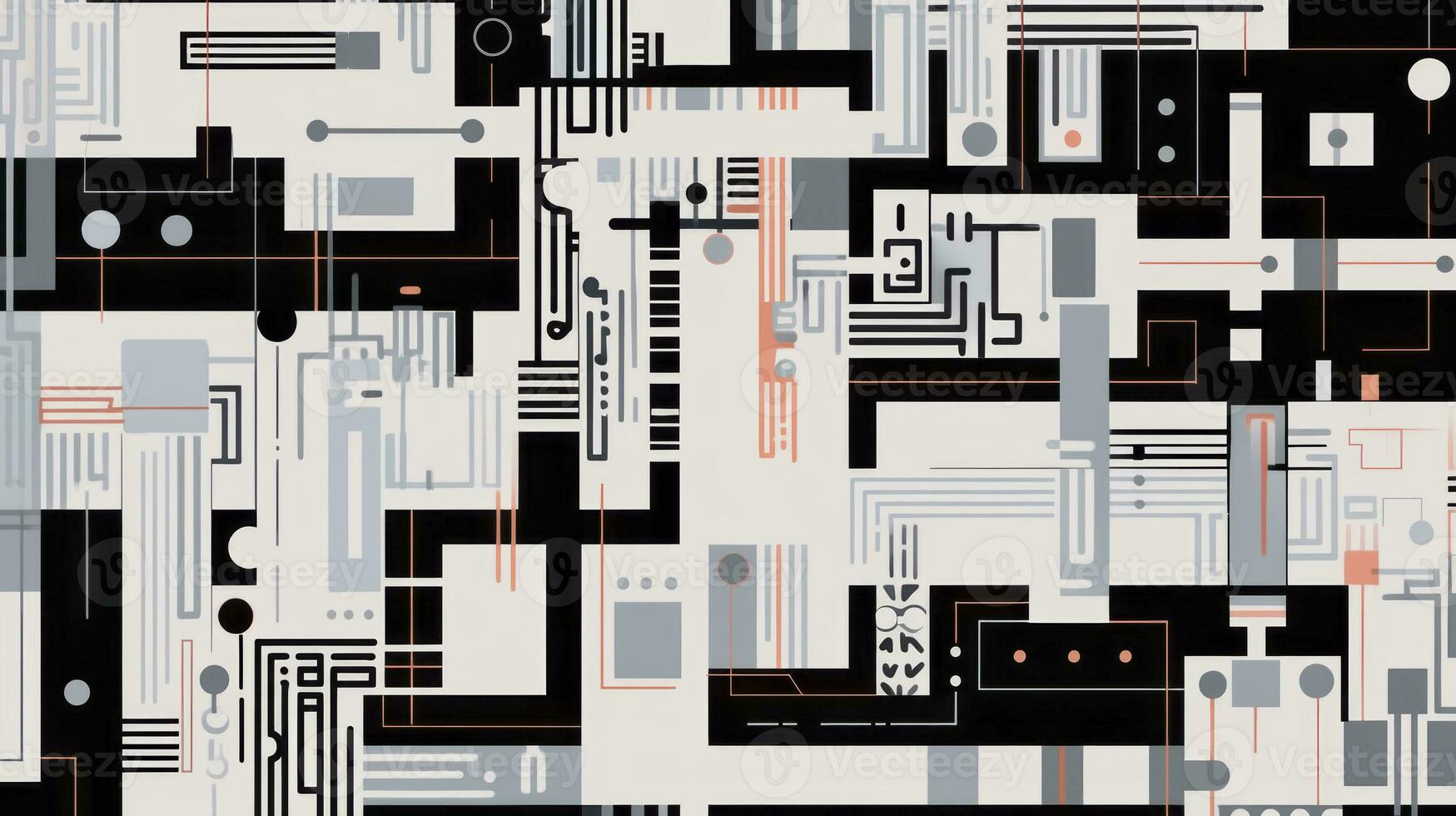 AI generated Abstract background with geometric shapes. Bauhaus style photo