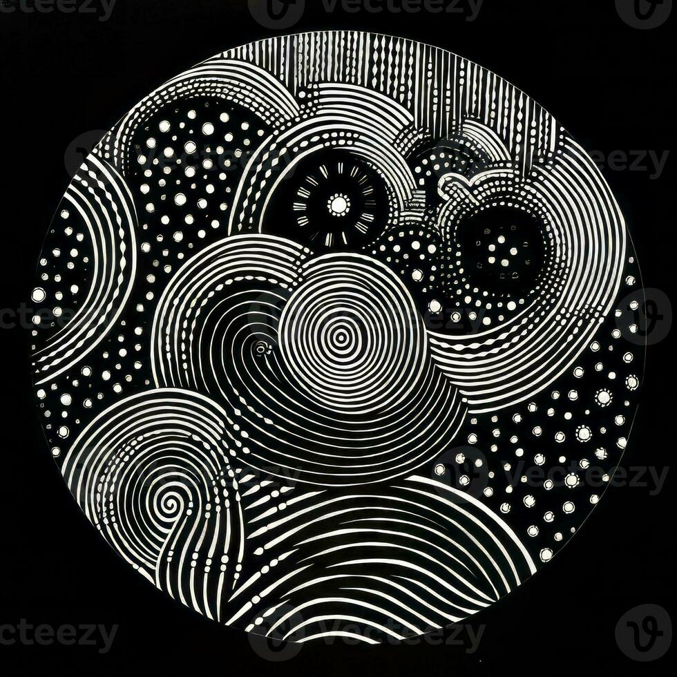 AI generated Abstract circle with patterns. Surreal style photo