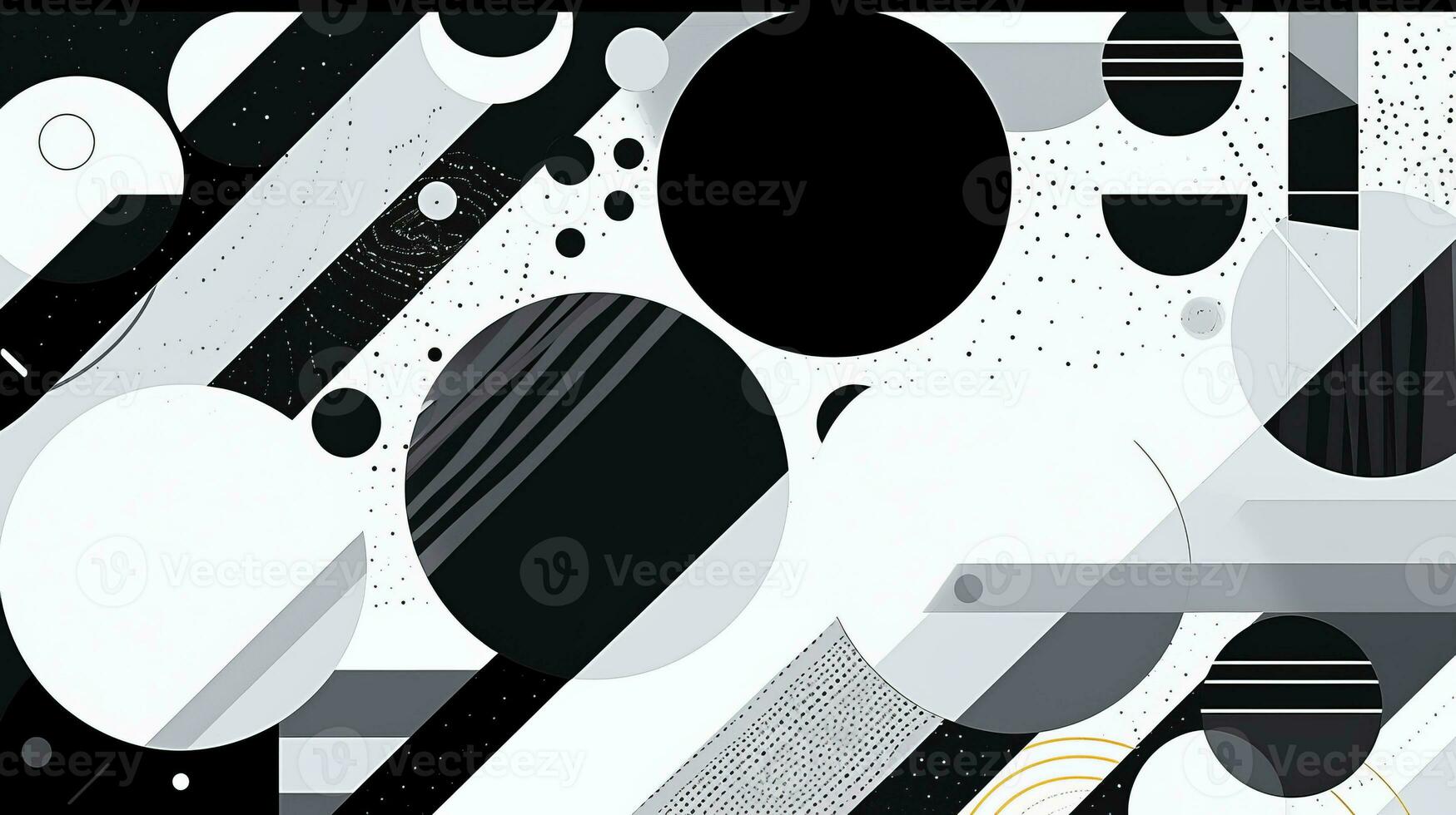 AI generated Abstract background with geometric shapes, lines, circles, dots. Memphis style. Swiss aesthetic photo