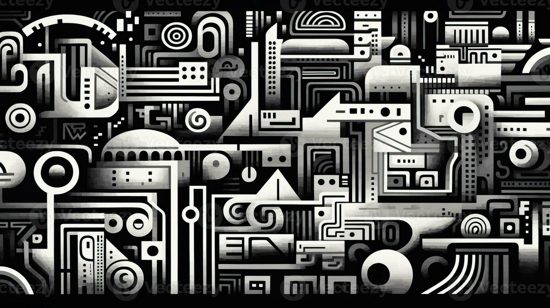 AI generated Abstract futuristic composition. Surrealist style photo