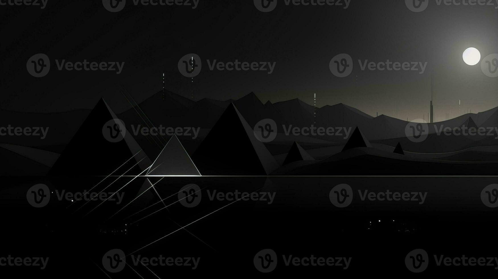AI generated Abstract background with geometric shapes, lines, circles, dots. Bauhaus style. Network concept photo