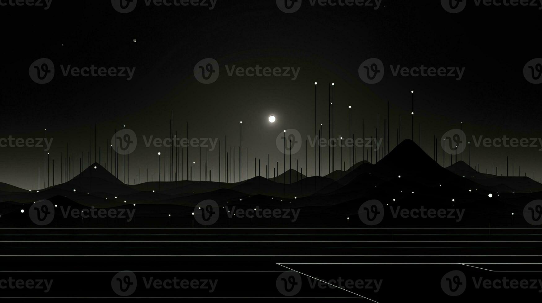 AI generated Abstract background with geometric shapes, lines, circles, dots. Bauhaus style. Network concept photo
