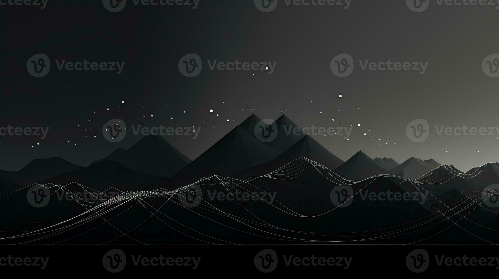 AI generated Abstract background with geometric shapes, lines, circles, dots. Bauhaus style. Network concept photo