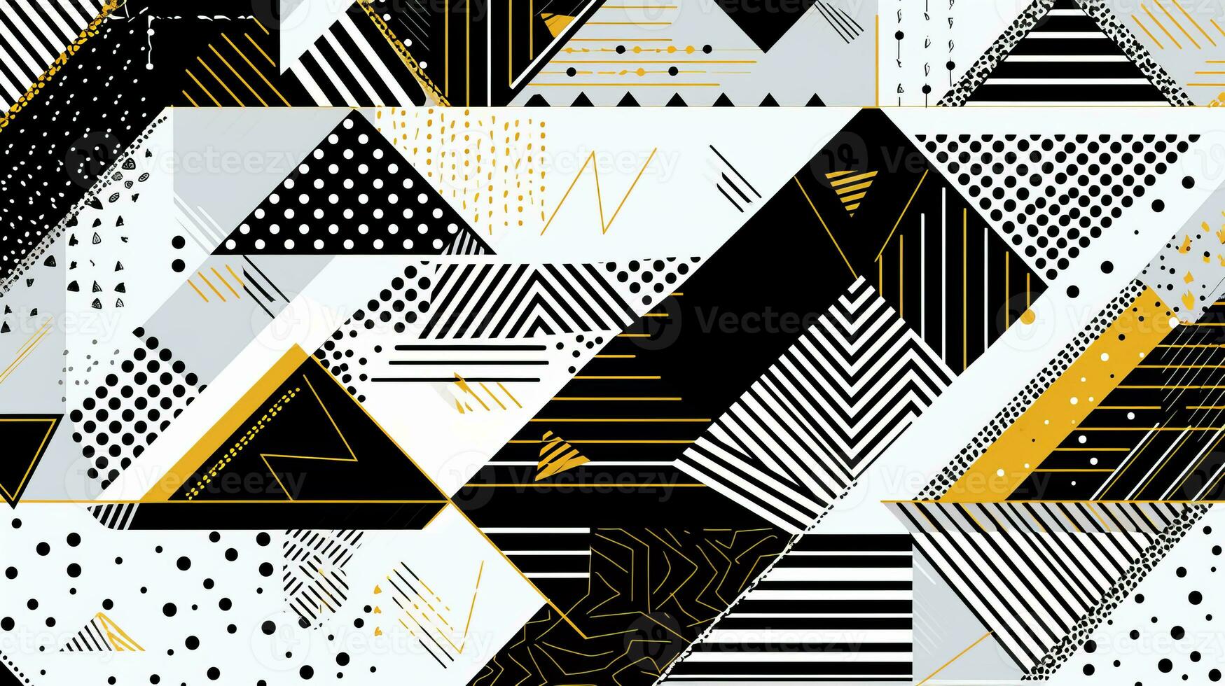 AI generated Abstract background with geometric shapes, lines, circles, dots. Memphis style. Swiss aesthetic photo