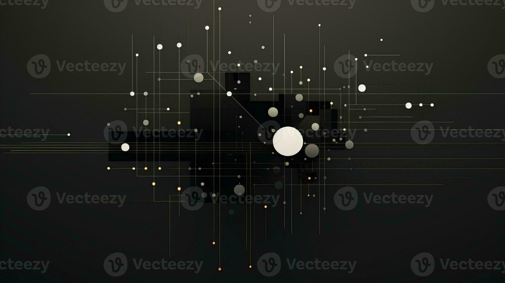 Abstract background with geometric shapes, lines, circles, dots. Bauhaus style. Network concept photo