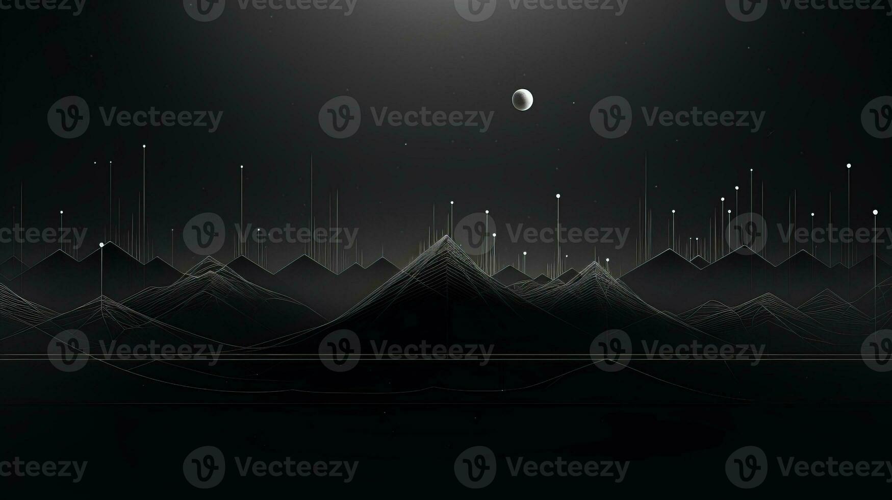 AI generated Abstract background with geometric shapes, lines, circles, dots. Bauhaus style. Network concept photo
