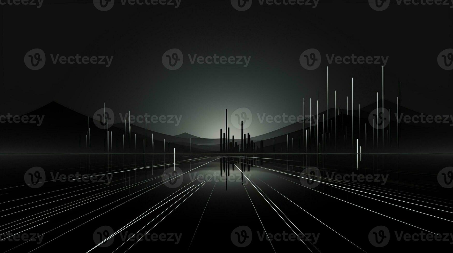 AI generated Abstract background with geometric shapes, lines, circles, dots. Bauhaus style. Network concept photo
