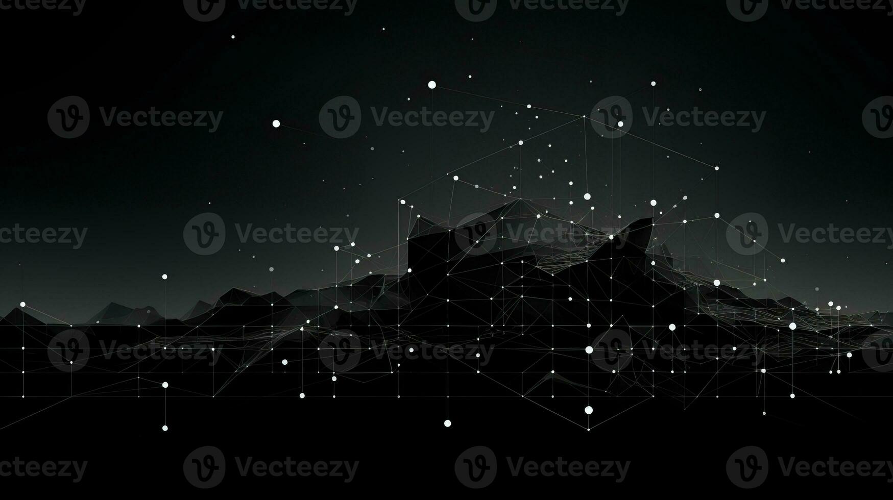 AI generated Abstract background with geometric shapes, lines, circles, dots. Bauhaus style. Network concept photo