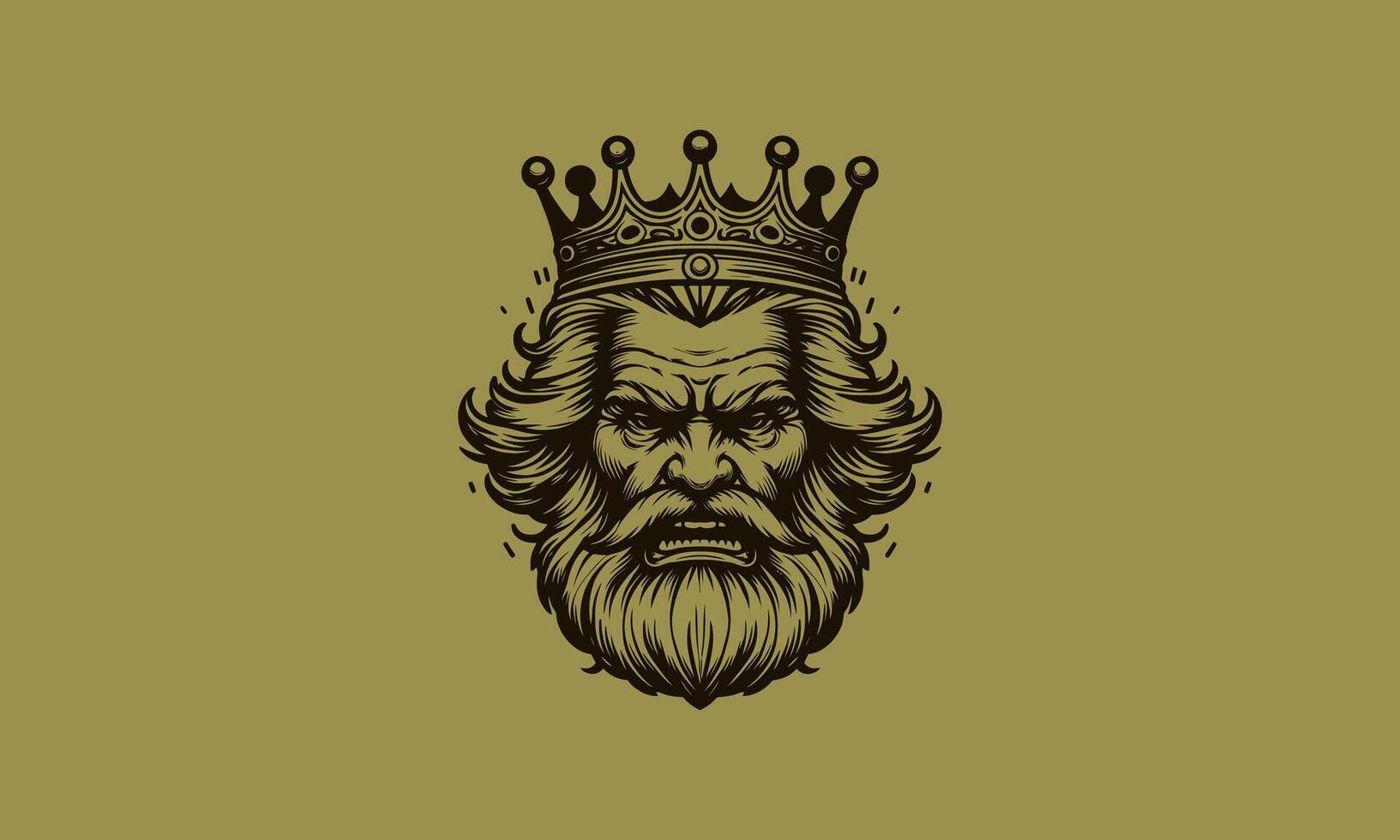 old man with crown vector outline design