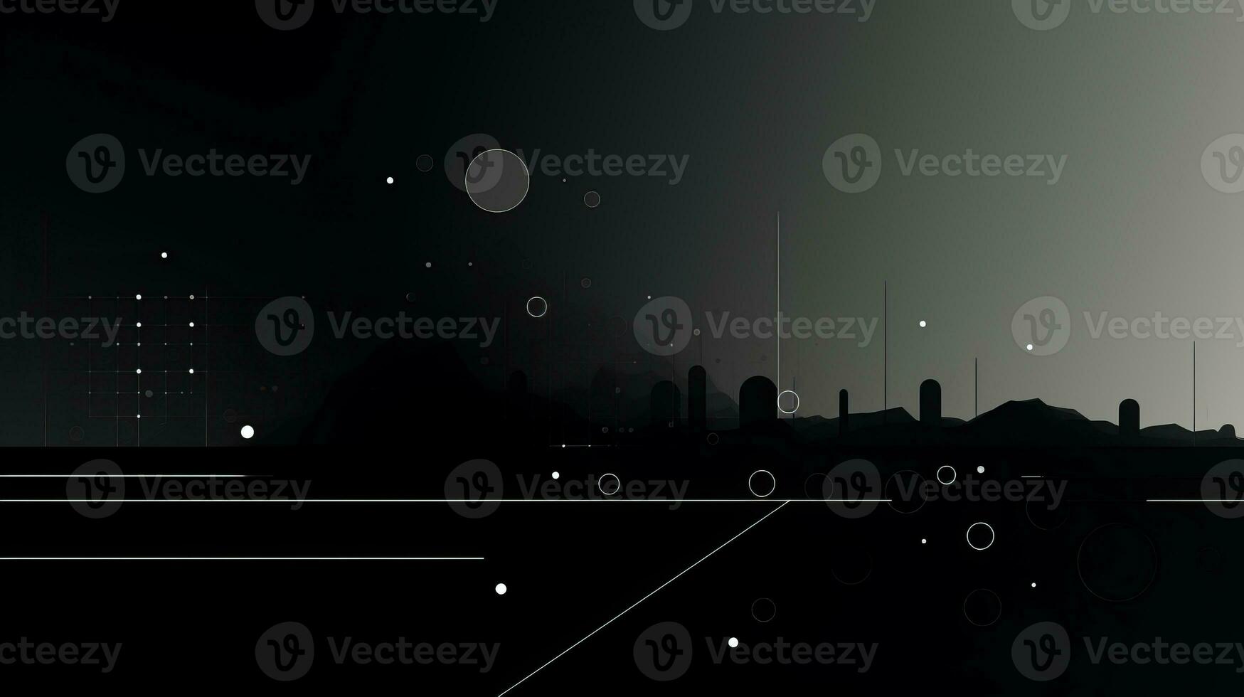 AI generated Abstract background with geometric shapes, lines, circles, dots. Bauhaus style. Network concept photo