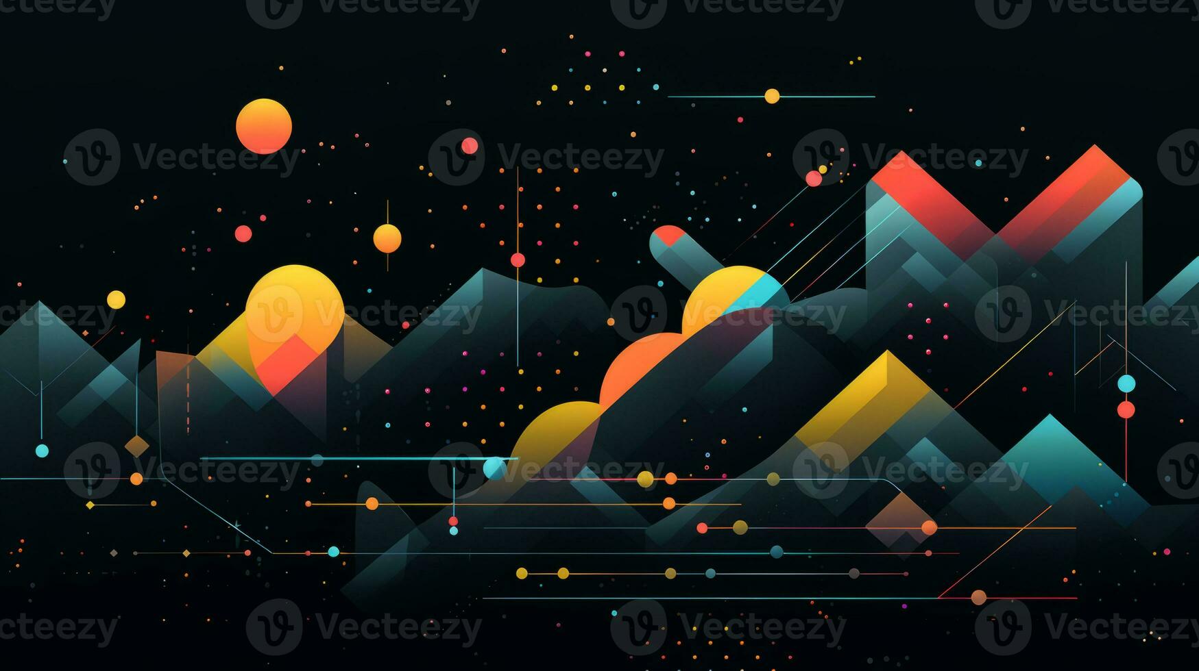 Ai Generated Colorful Abstract Background With Geometric Shapes Lines Ai Generated Colorful Abstract Background With Geometric Shapes Lines