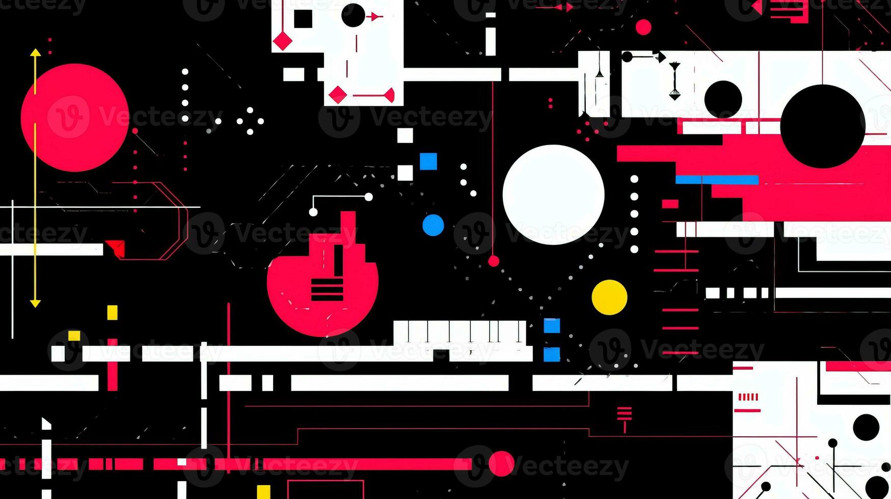 AI generated Abstract background with geometric shapes. Bauhaus style photo