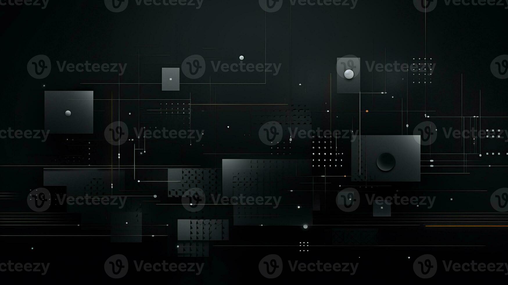 AI generated Abstract background with geometric shapes, lines, circles, dots. Bauhaus style. Network concept photo