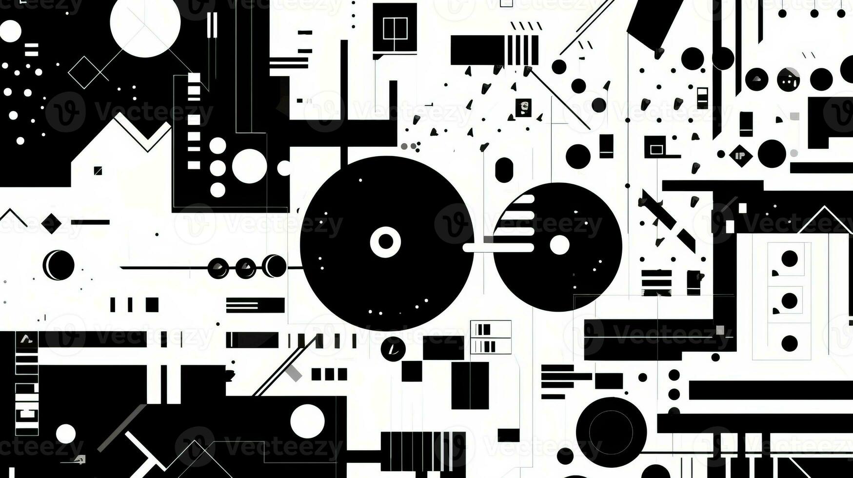 AI generated Abstract background with geometric shapes. Bauhaus style. Technology concept photo