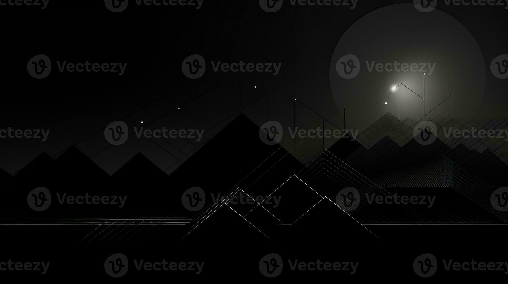 AI generated Abstract background with geometric shapes, lines, circles, dots. Bauhaus style. Network concept photo