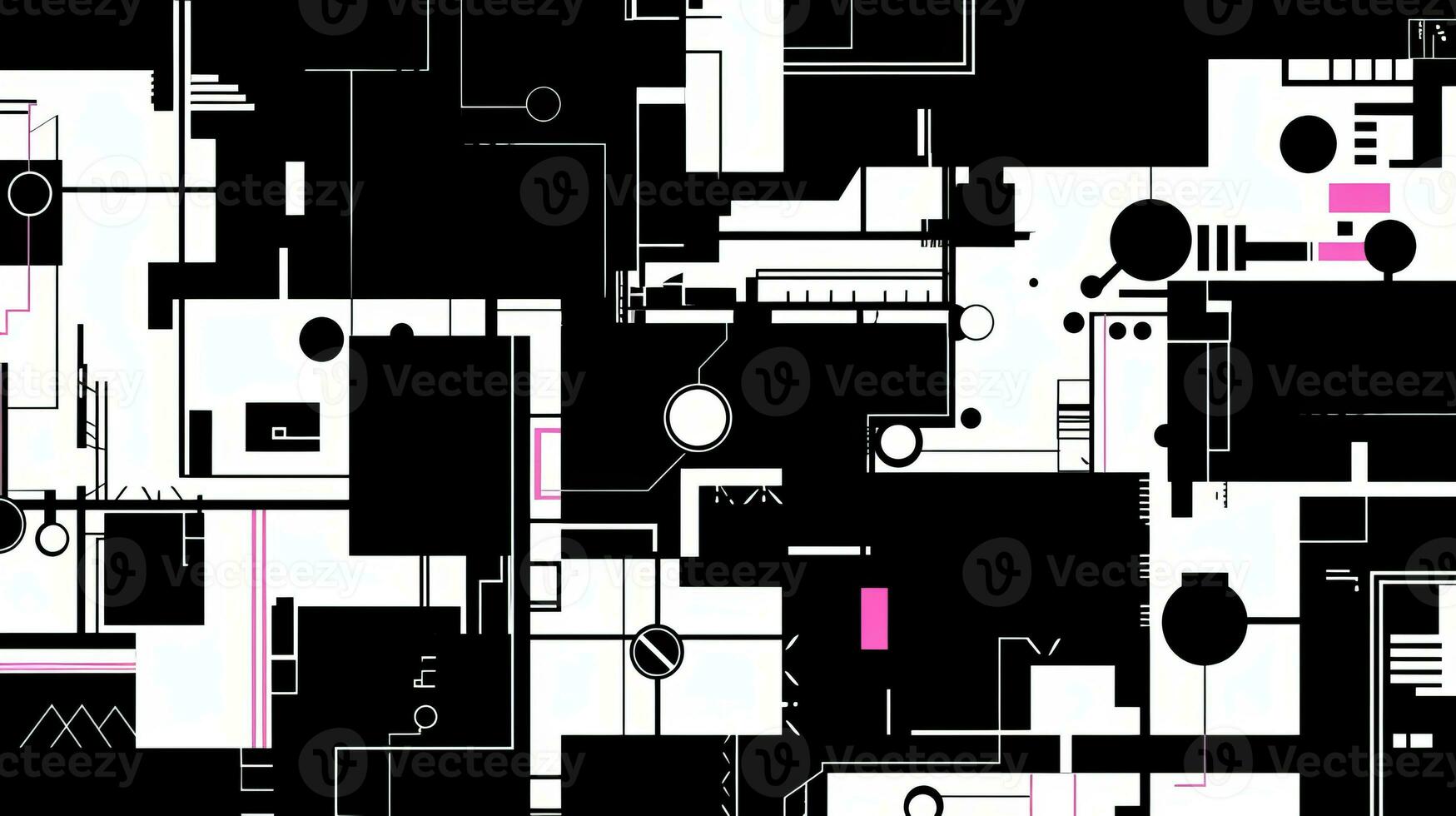 AI generated Abstract background with geometric shapes. Bauhaus style photo