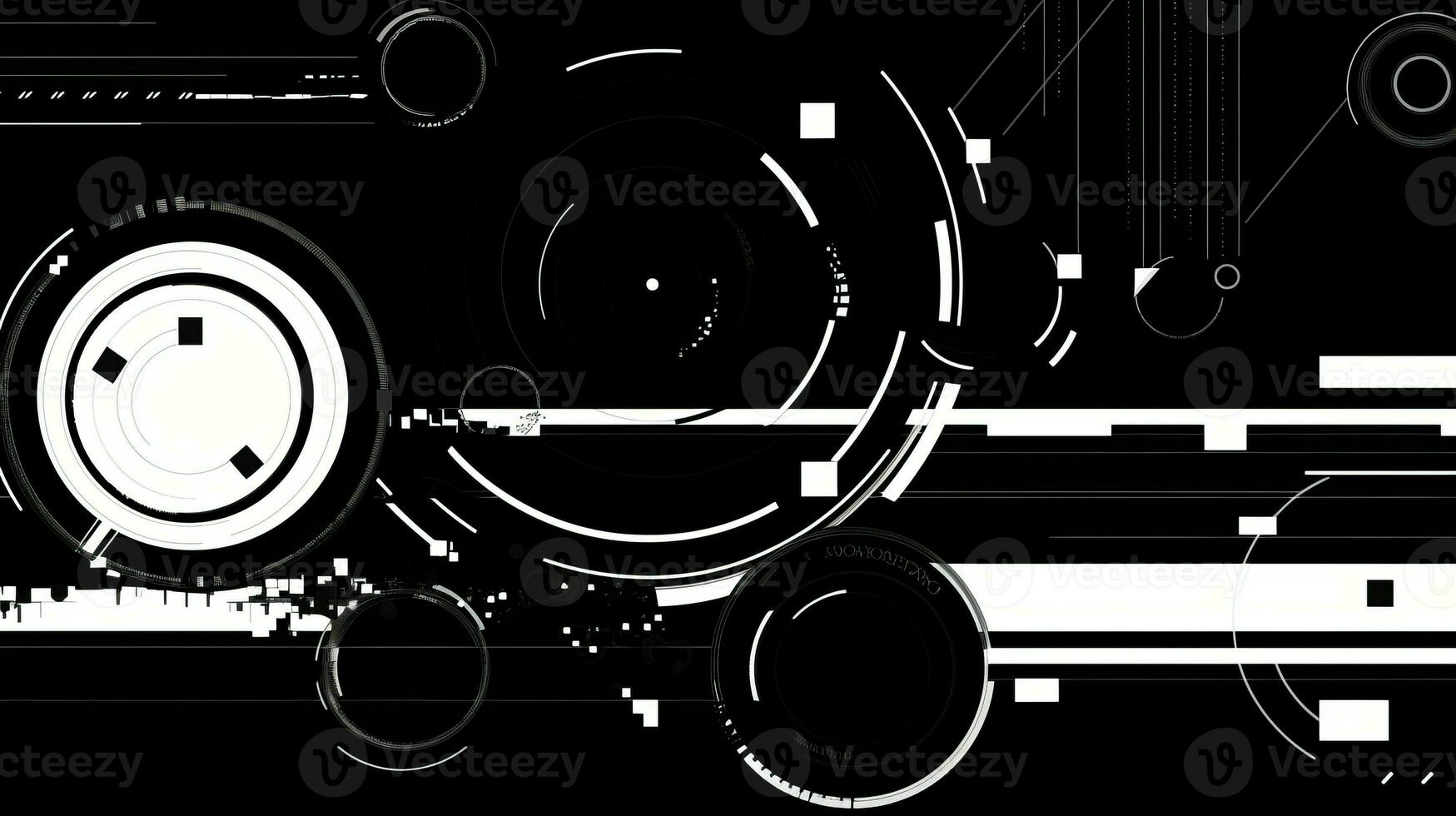 AI generated Abstract background with geometric shapes. Bauhaus style. Technology concept photo