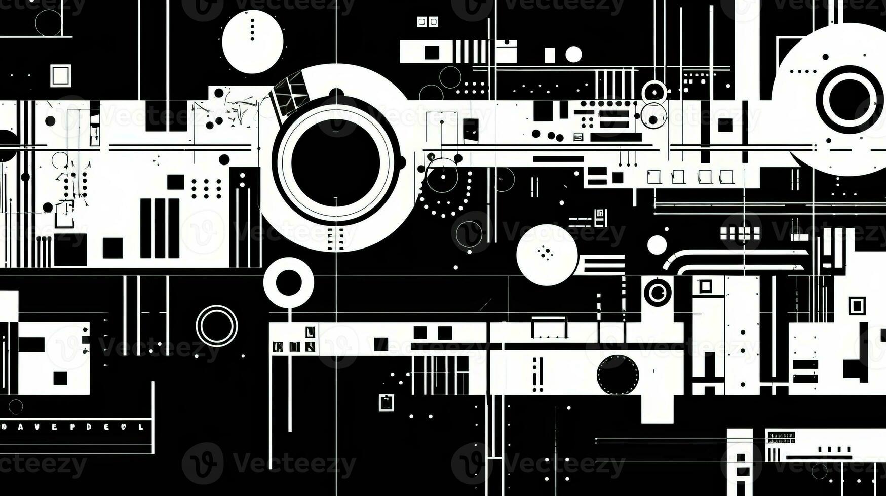 AI generated Abstract background with geometric shapes. Bauhaus style photo