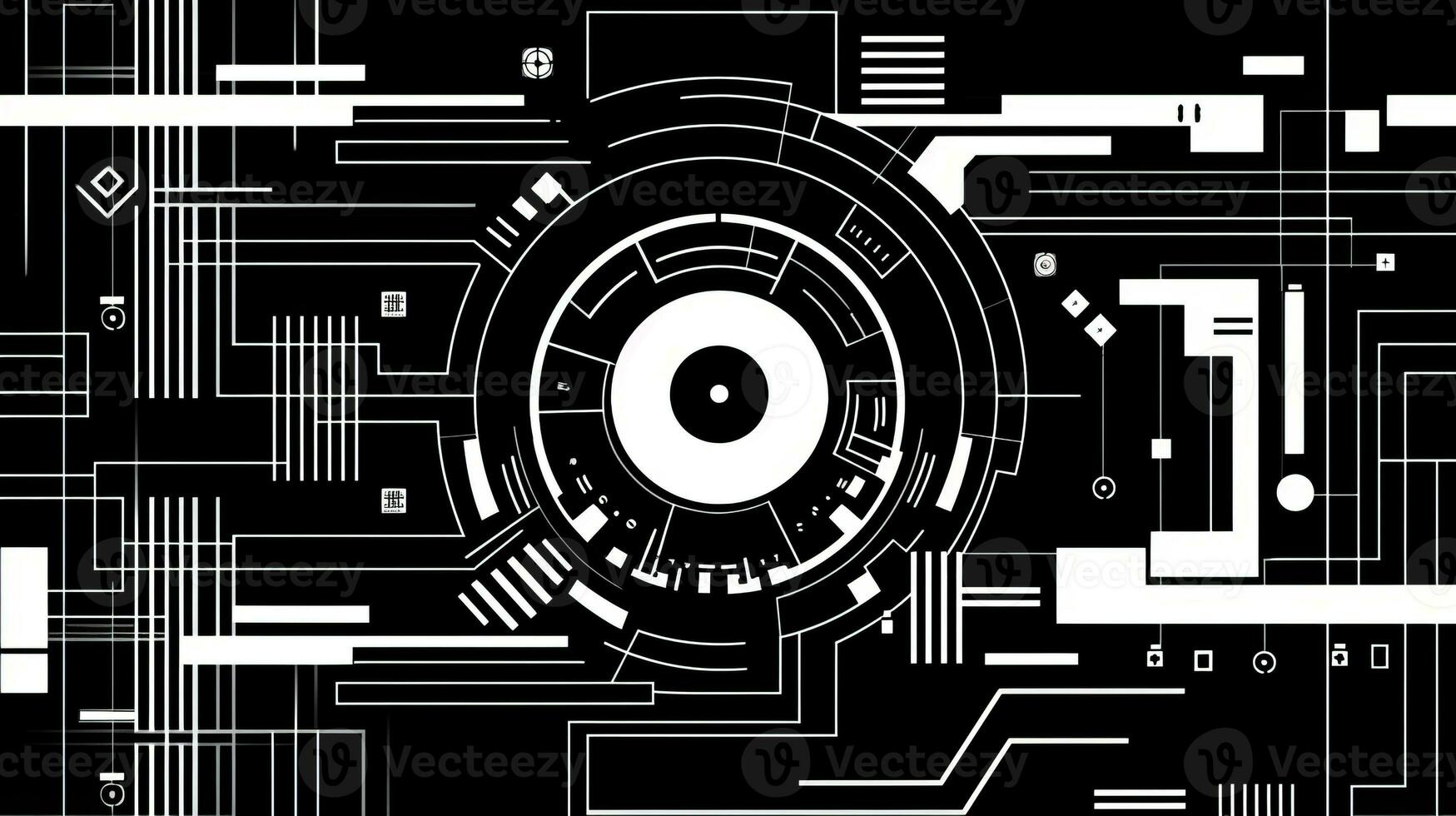 AI generated Abstract background with geometric shapes. Bauhaus style photo