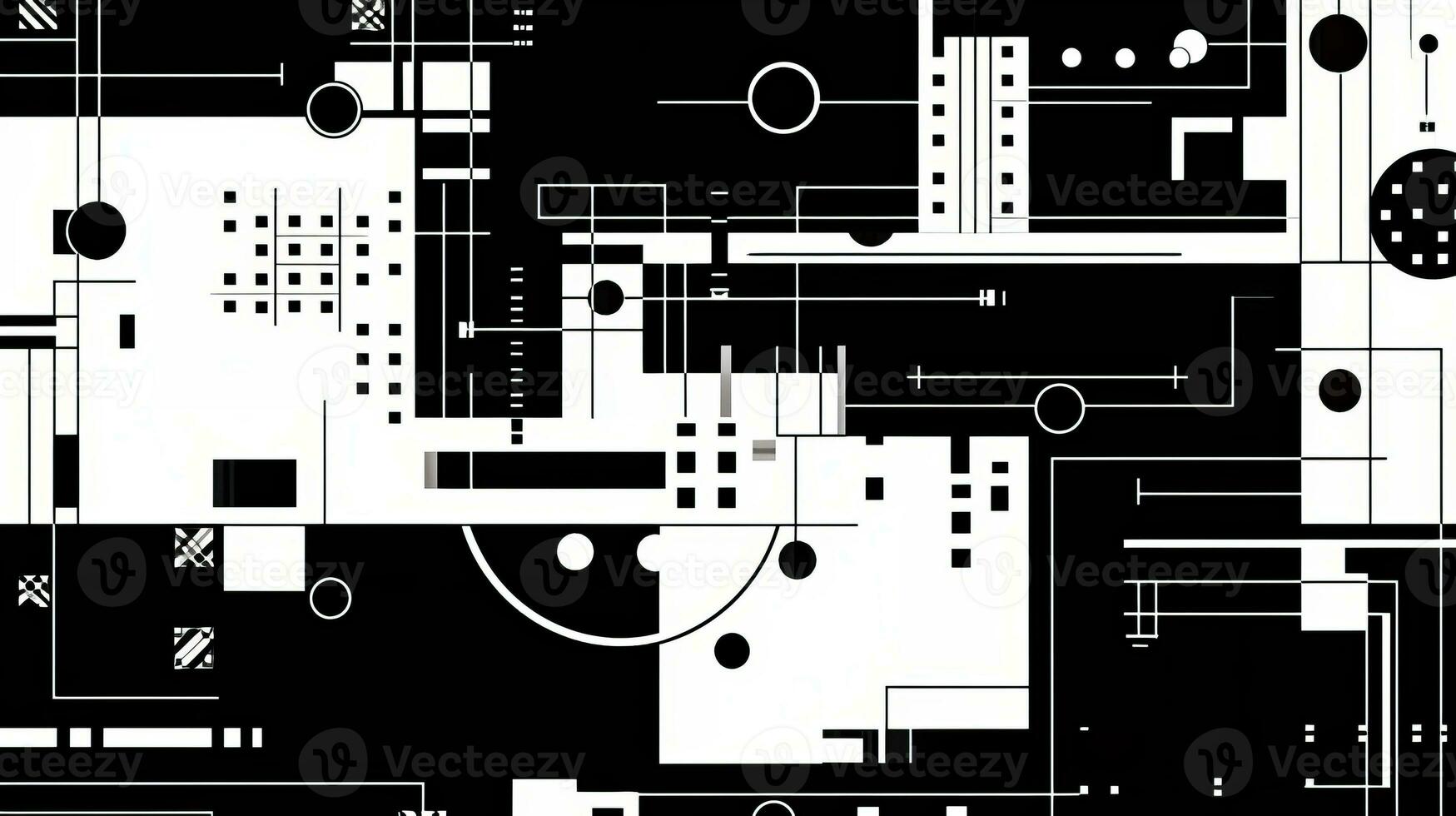 AI generated Abstract background with geometric shapes. Bauhaus style photo