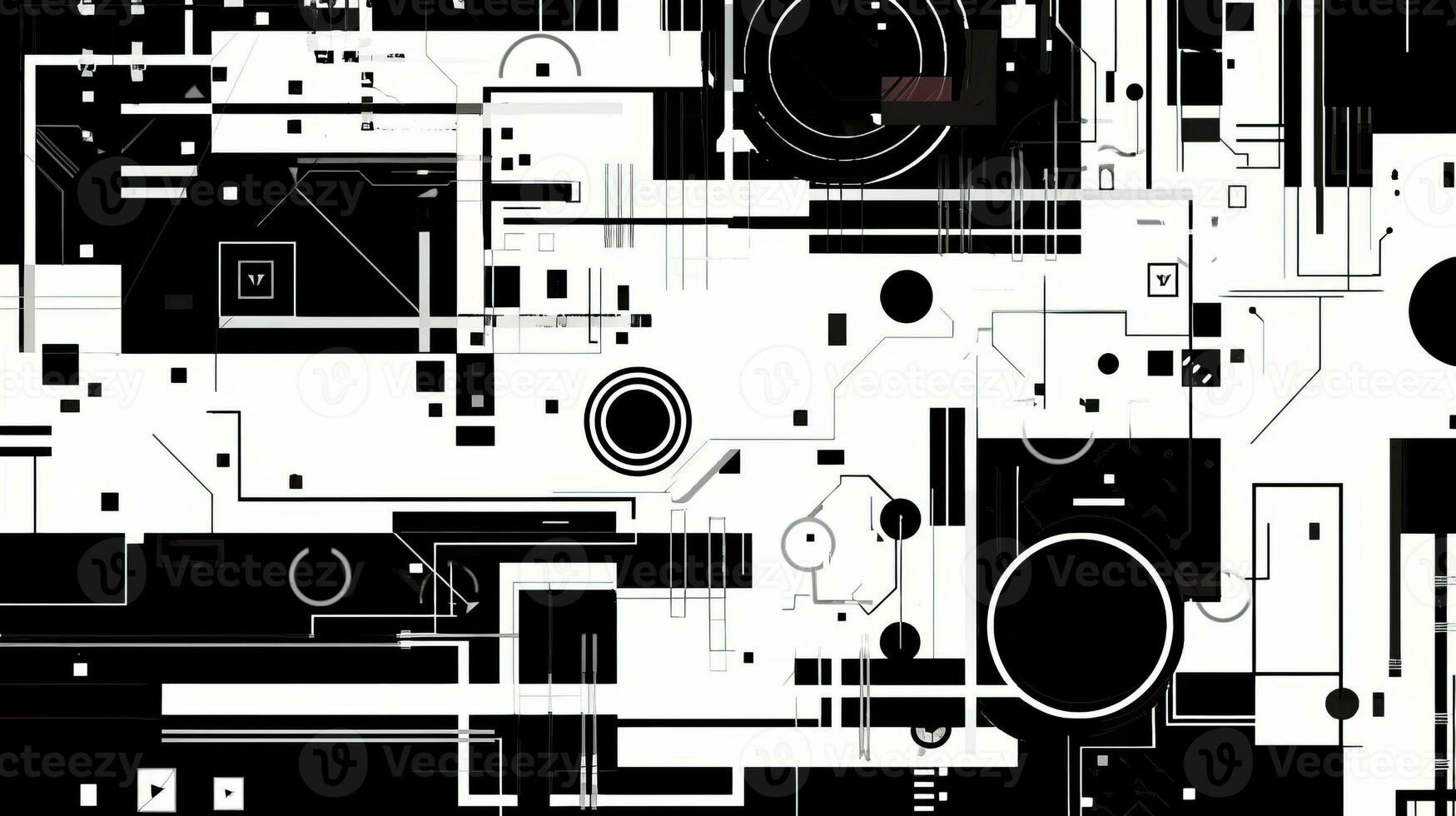 AI generated Abstract background with geometric shapes. Bauhaus style photo