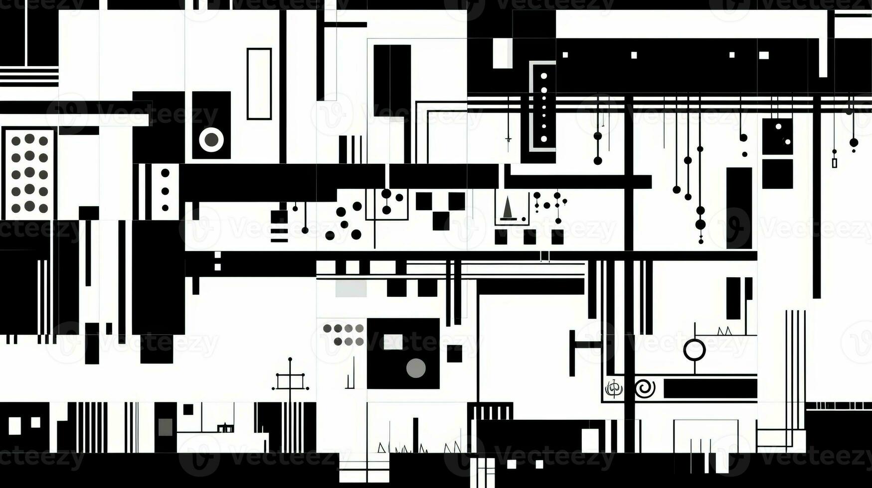 AI generated Abstract background with geometric shapes. Bauhaus style photo